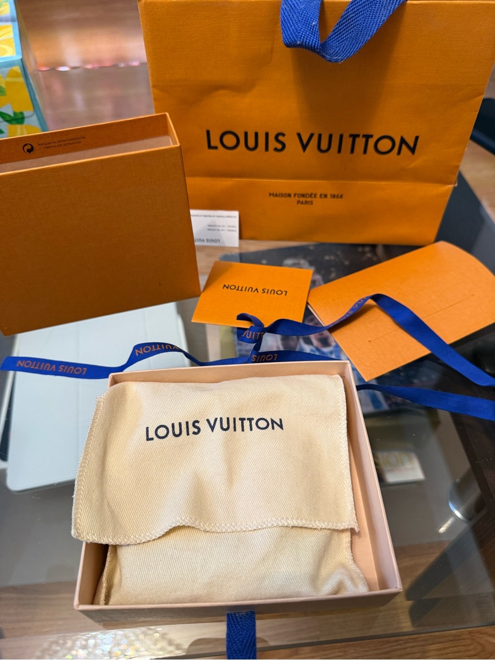 Louis Vuitton Black Checkered Bifold Wallet with Orange Packaging - Picture 12 of 12